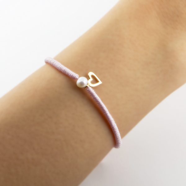 دستبند نخی قلب تو خالی